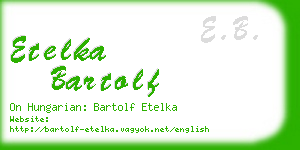 etelka bartolf business card